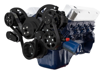 86-93 Ford 5.0L & 5.8L All Inclusive Wraptor Serpentine System - Stealth Black