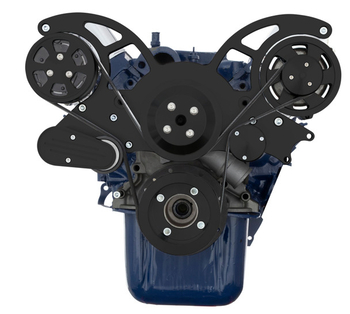 86-93 Ford 5.0L & 5.8L All Inclusive Wraptor Serpentine System - Stealth Black