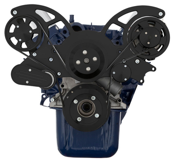 86-93 Ford 5.0L & 5.8L All Inclusive Wraptor Serpentine System - Stealth Black