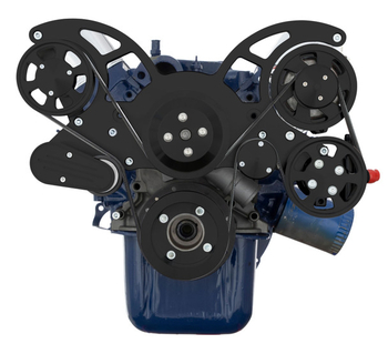 86-93 Ford 5.0L & 5.8L All Inclusive Wraptor Serpentine System - Stealth Black