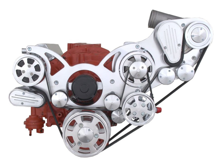 Small Block Chevy All Inclusive Wraptor Serpentine w/ EWP Compatible w/ Procharger&reg; - Polished Finishes