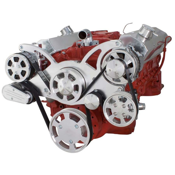 Small Block Chevy All Inclusive Wraptor Serpentine System - Polished Finish
