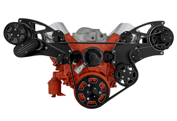 Black Diamond Big Block Chevy Gen VI All Inclusive Wide Mount Wraptor Serpentine System - Electric Water Pump