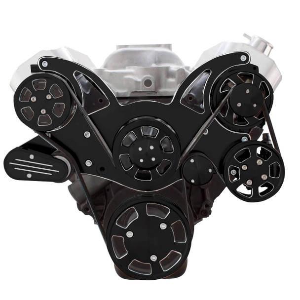Big Block Chevy All Inclusive Wraptor Serpentine System - Black Diamond