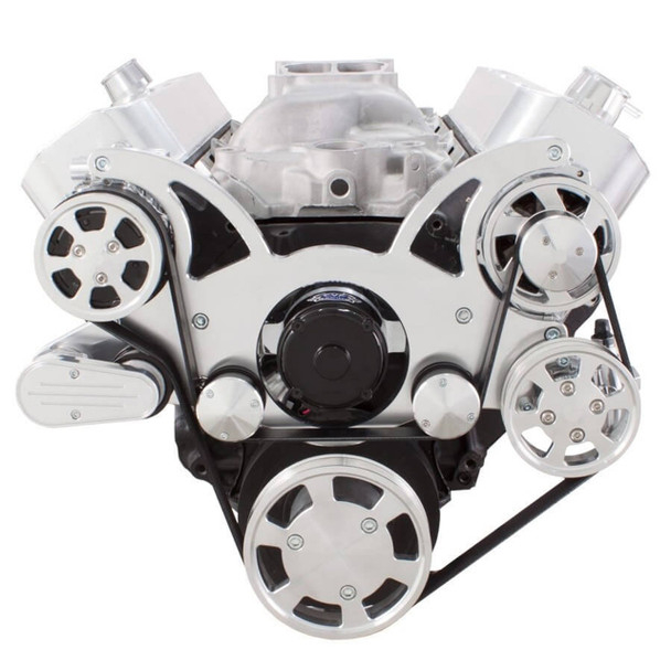 Big Block Chevy All Inclusive Wraptor Serpentine System w/ Electric Water Pump - Polished Finishes