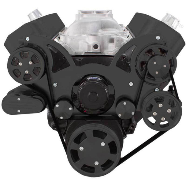 Big Block Chevy All Inclusive Wraptor Serpentine System w/ Electric Water Pump - Stealth Black