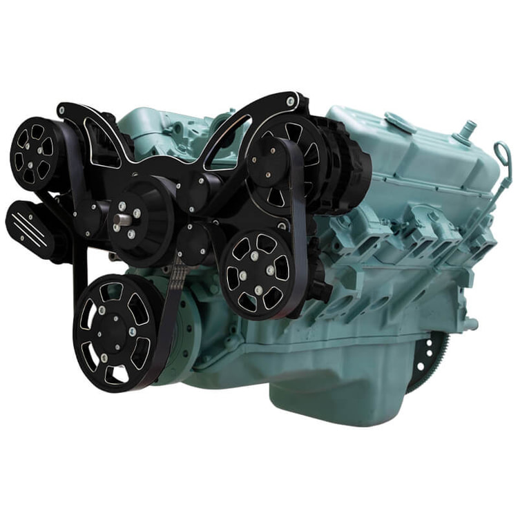 Buick 455 All Inclusive Wraptor Serpentine System - Black Diamond