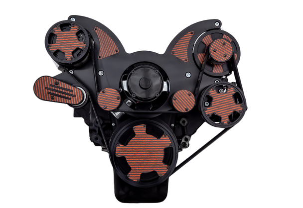 Big Block Chevy All Inclusive Wraptor Serpentine System w/ EWP - Carbon Fiber - Stealth Black