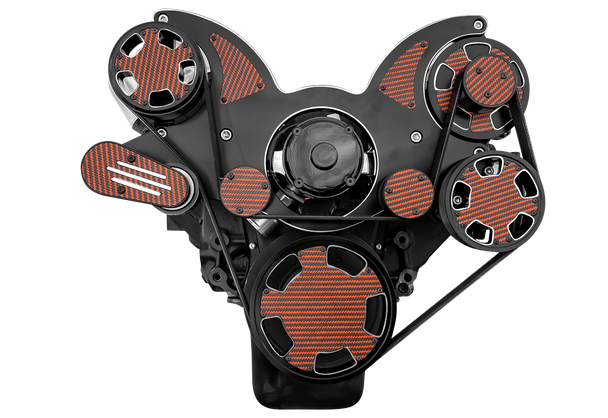 Big Block Chevy All Inclusive Wraptor Serpentine System for EWP - Carbon Fiber - Black Diamond