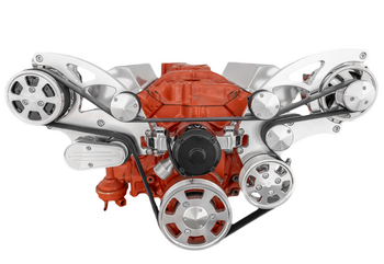 Small Block Chevy All Inclusive Wide Mount Wraptor Serpentine System - Electric Water Pump