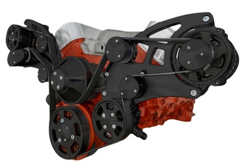 Stealth Black Big Block Chevy All Inclusive Wide Mount Wraptor Serpentine System