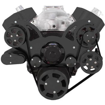 Stealth Black Big Block Chevy Gen VI All Inclusive Wraptor Serpentine System - Electric Water Pump