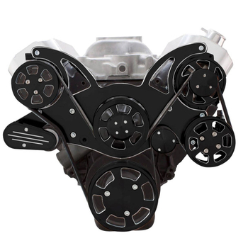 Big Block Chevy All Inclusive Wraptor Serpentine System - Black Diamond
