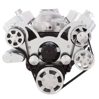 Big Block Chevy All Inclusive Wraptor Serpentine System w/ Electric Water Pump - Polished Finishes