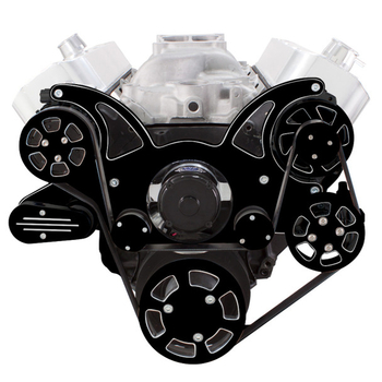 Big Block Chevy All Inclusive Wraptor Serpentine System w/ Electric Water Pump - Black Diamond