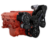 Small Block Chevy All Inclusive Wraptor Serpentine System Compatible w/ Procharger&reg; - Black Diamond
