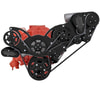 Small Block Chevy All Inclusive Wraptor Serpentine System w/ EWP Compatible w/ Procharger&reg; - Black Diamond