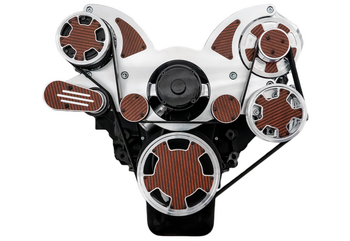 Big Block Chevy All Inclusive Wraptor Serpentine System w/ EWP - Carbon Fiber - Polished Finishes