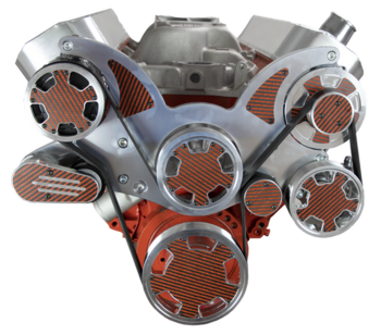 Big Block Chevy All Inclusive Serpentine System - Carbon Fiber - Polished Finishes