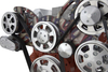 Small Block Chevy All Inclusive Wraptor Serpentine System - Patriotic Finish