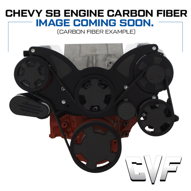 Stealth Black Carbon Fiber Serpentine System for Small Block Chevy with EWP - All Inclusive - AC, PS & ALT