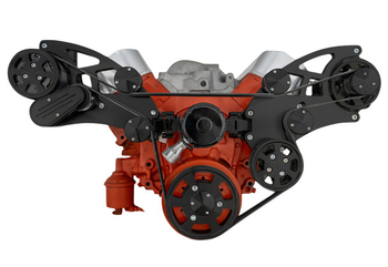 Stealth Black Big Block Chevy Gen VI All Inclusive Wide Mount Wraptor Serpentine System - Electric Water Pump