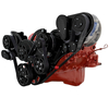 Small Block Chevy All Inclusive Wraptor Serpentine System Compatible w/ Procharger® - Black Diamond