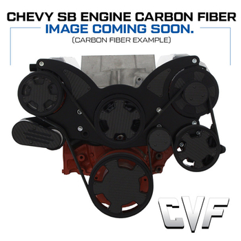 Stealth Black Carbon Fiber Serpentine System for Small Block Chevy with EWP - All Inclusive - AC, PS & ALT