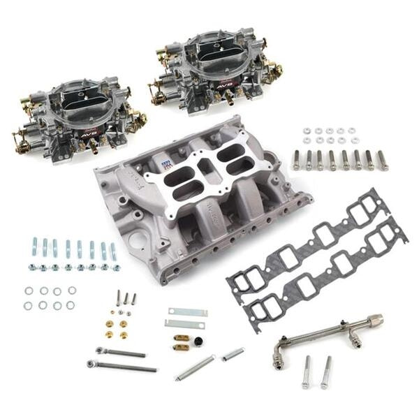 RPM Dual-Quad manifold and carb Kit for 390-428 Big-Block Ford FE, (2) AVS2 Series 500 cfm