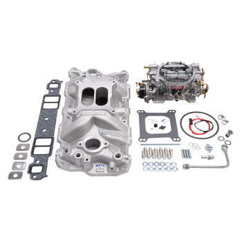 Single-Quad Manifold and carb Kit for 1957-86 Small-Block Chevy