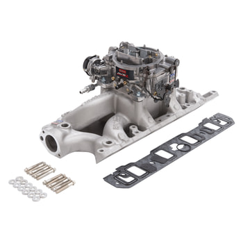 Edelbrock Single-Quad RPM Air-Gap Manifold and carb kit for Small-Block Ford 289-302.