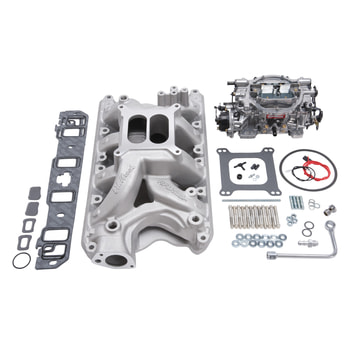 Single-Quad RPM Air-Gap Manifold and carb Kit for Small-Block Ford 351-W, Performer Series