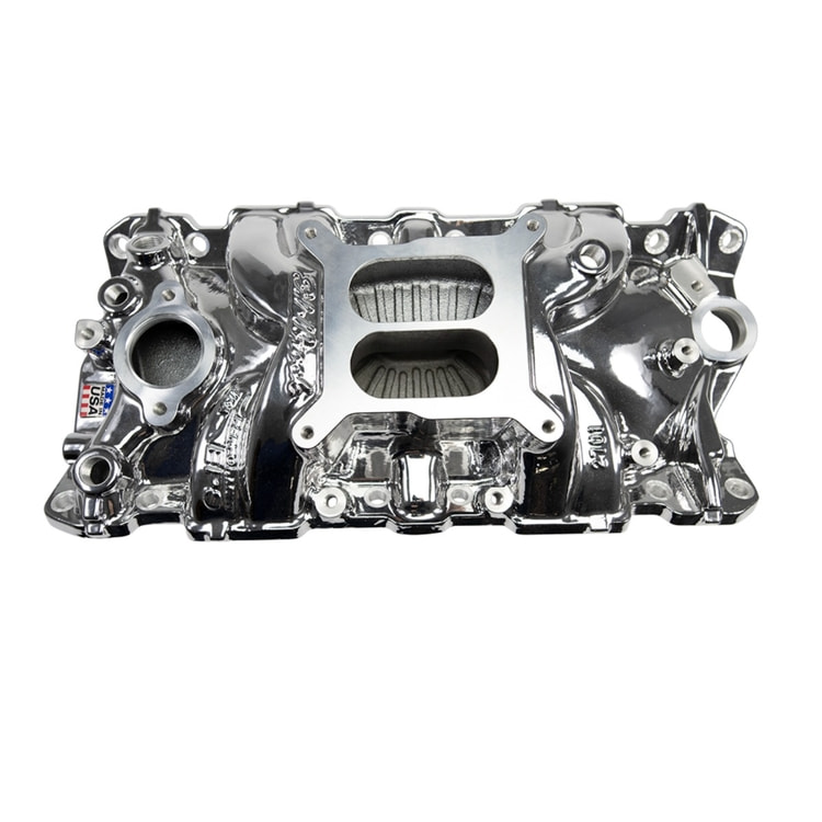 EPS Intake Manifold for 1955-86 Small-Block Chevy, Chrome Plasma Finish