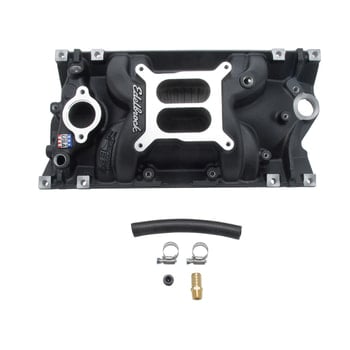 Performer EPS Vortec Intake Manifold for Small-Block Chevy, Black Finish