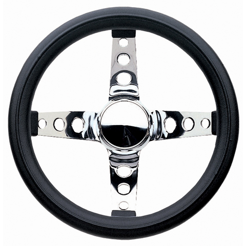 Classic Series Billet 4-Spoke Wheel-Black Foam Grip