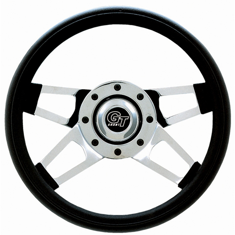 Challenger Series Chrome 4-Spoke Wheel-Black Foam Grip
