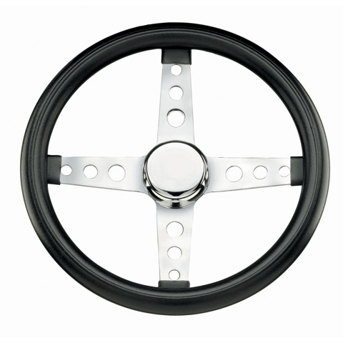 Classic Series Chrome 4-Spoke Wheel-Black Foam Grip