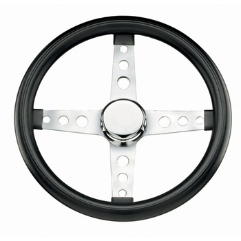 Classic Series Chrome 4-Spoke Wheel-Black Foam Grip