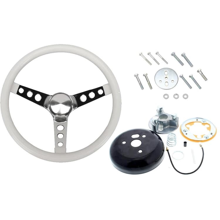 Classic Wheel White Grip Steering Wheel & install kit