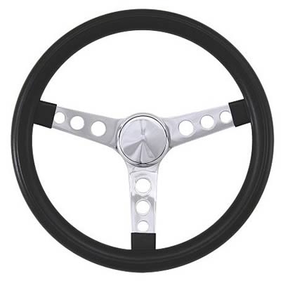 Grant Classic chrome steel steering wheel with foam grip.