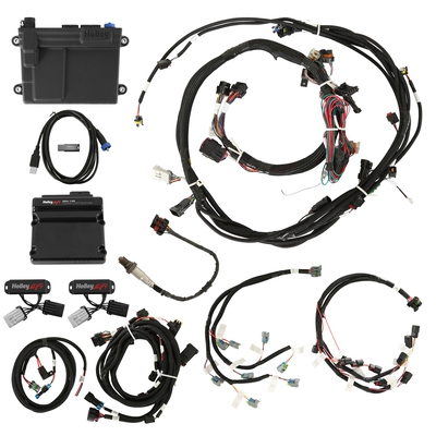2011-2012 Ford Coyote Ti-VCT HP EFI Kit, BOSCH O2, USCAR INJ Ford Coyote Ti-VCT HP EFI ECU and Ti-VCT Controller Kit with Power Harness, Main Harness, Coil Harness, Injector Harness and Sensors includes Bosch Oxygen Sensor