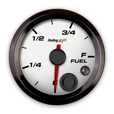 Holley EFI Fuel Level Gauge Standard 2-1/16" size - Programmable - White Face - Black Bezel