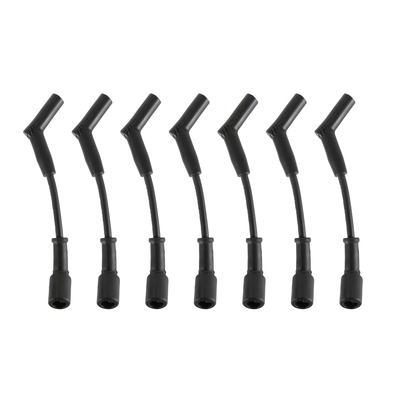 Spark Plug Wire Set Spark Plug Wire set, Black with Black 45 degree boots designed for 2010-15 Camaro SS with a 6.2L V8 and shorty headers