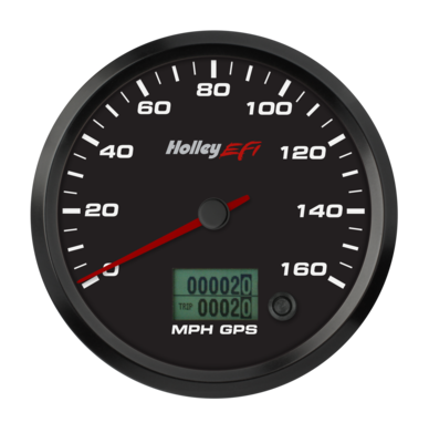 Holley EFI GPS Speedometer 4-1/2" GPS Speedometer (w/ Odometer), 0-160 MPH, Black Face