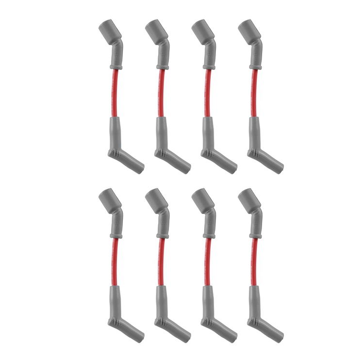 Spark Plug Wire Set Spark Plug Wire set, Red with Grey 45 degree boots designed for 2010-15 Camaro SS with a 6.2L V8 and shorty headers