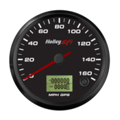 Holley EFI GPS Speedometer 3-3/8" GPS Speedometer (w/ Odometer), 0-160 MPH, Black Face
