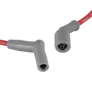 Spark Plug Wire Set Spark Plug Wire set, Red with Grey 45 degree boots designed for 2010-15 Camaro SS with a 6.2L V8 and shorty headers