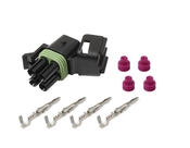 Idle Air Control (IAC) 4 Square WEATHER PACK, 4 CAVITY, TOWER, BLACK