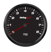 Holley EFI CAN Tachometer 4-1/2" CAN Tachometer 0-8K RPM Range, Black Face