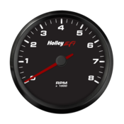 Holley EFI CAN Tachometer 3-3/8" CAN Tachometer 0-8K RPM Range, Black Face